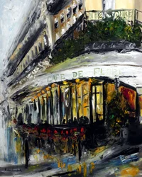 Café de Flore Noite Paris, 2021 (óleo sobre tela)