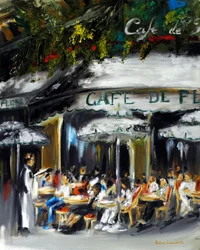 Café de Flore Paris, 2021 (óleo sobre tela)