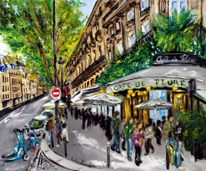 Café de Flore Paris, 2023 (óleo sobre tela)