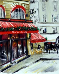 Natal no Bar Marche Paris, 2021 (óleo sobre tela)