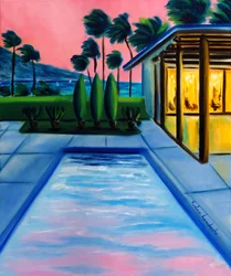 Pôr do sol de verão sem fim, 2025 (óleo sobre tela)