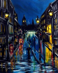 Noite de Londres, 2025 (óleo sobre tela)