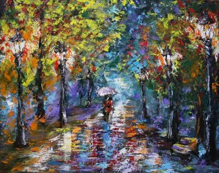 Passeio noturno, 2016 (óleo sobre tela)