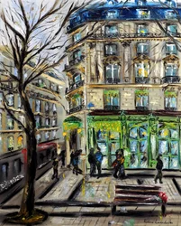 Laduree nos Campos Elíseos, Paris, 2022 (óleo sobre tela)