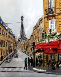 Le Recrutement Paris - com adornos dourados, 2023 (óleo sobre tela)