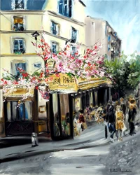 Le Vrai Paris Cafe Montmartre, 2021 (óleo sobre tela)
