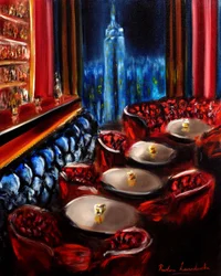 New York Lounge Bar - Interior, 2024 (óleo sobre tela)
