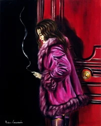Nightfall Cafe, 2025 (óleo sobre tela)
