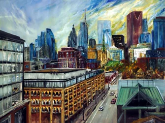 Vista panorâmica da cidade de Toronto, 2021 (óleo sobre tela)