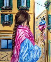 A rapariga do gelado, 2025 (óleo sobre tela)