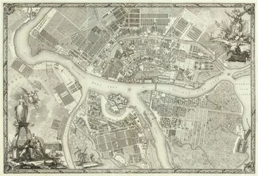 Mapa de Petersburgo Livro para o 50º aniversário da fundação de São Petersburgo, 1753