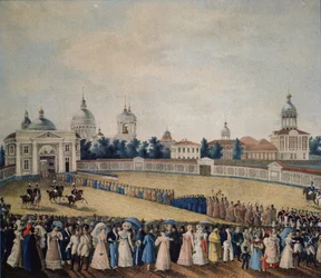 Visitação do czar Alexandre I no mosteiro Alexander Nevsky, 1821