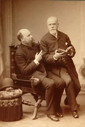 Artista Pavel Vassilievich Shukovsky (1846-1912) Historiador Alexander Onegin (Otto) em Weimar. Foto de albumina