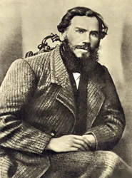 Auto-retrato de Leon Tolstoi (1828-1910) em Iasnaia Poliana (Rússia). Fotografia