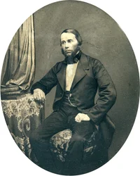 Retrato do filólogo e linguista Yakov K. Groth (1812-1893). Fotografia da albumina