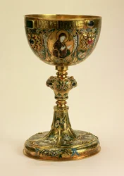 Cálice, russo, 1677 (ouro e esmalte)