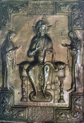Cobertura evangélica de Berta, final do século XII (repousse ouro)