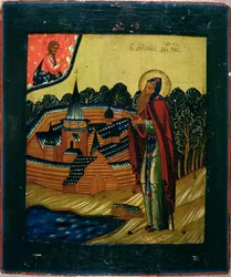 St. Antony of Dym, final do século 17 (tempera no painel)