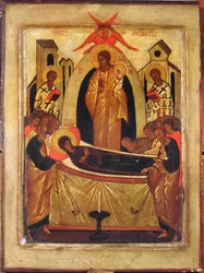 A Dormição da Virgem (tempera e folha de ouro no painel)