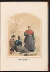 Traje de Oldenzaal em Overijssel, 1857
Província de Overijssel. Oldenzaal / XXXIII (título sobre o objecto)