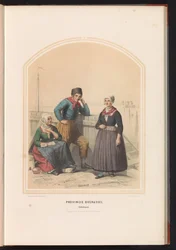 Traje tradicional de Schokland na província de Overijssel, 1857 Província de Overijssel Schokland / X (título no objeto)