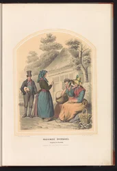 Traje tradicional de Staphorst e Rouveen em Overijssel, 1857 Província de Overijssel. Staphorst e Rooveen / XXV (título no objeto)
