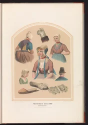 Traje tradicional da ilha de Walcheren na Zelândia, 1857 Província da Zelândia. Ilha de Walcheren / XXXI (título no objeto)