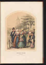 Traje da ilha de Walcheren em Zeeland, 1857
Província de Zeeland. Ilha de Walcheren / XIII (título sobre o objecto)