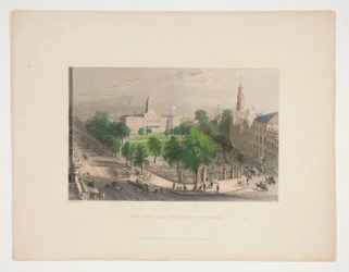 The Park and City Hall, Nova York, ilustração para Nathaniel Parker Willis