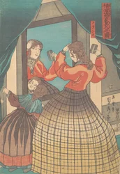 French Woman and Girl, da série Foreign Merchants in Yokohama, 1861.