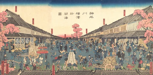“O Porto Recém-Aberto de Yokohama na Prefeitura de Kanagawa”, 2º mês, 1860.