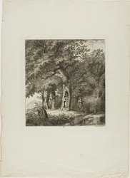 Ninfa escondida numa árvore, prato oito de Paysages Dédiés à M. Warelet