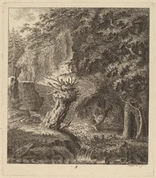 Paisagem arborizada com uma árvore desbastada, 1764.