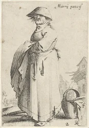 Mulher com um pano por cima do braço, atrás dela está um cesto no chão
Marrij panvis (título sobre o objecto)
Vida dos camponeses (título da série)