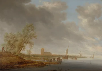 Paisagem fluvial com vista para Naarden