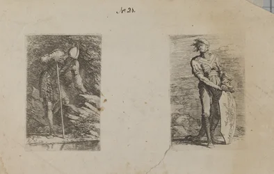 (Série de estatuetas) Homem blindado a olhar para a corrente