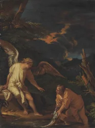 Atribuída a Salvator Rosa - Tobias e o Anjo