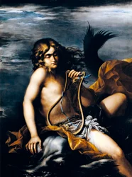 Arion sobre golfinho, de Salvator Rosa (1615-1673), óleo sobre tela