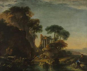 Ruínas em uma paisagem rochosa, c. 1640