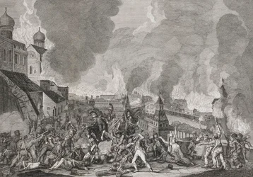 Incêndio de Moscovo a 15 de Setembro de 1812 Os franceses em Moscovo, 1812-1823.  