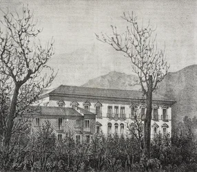 Colégio de Avellino, Campânia, Itália, litografia de Salvatore Puglia de Poliorama Pittoresco, n 2, 20 de Agosto