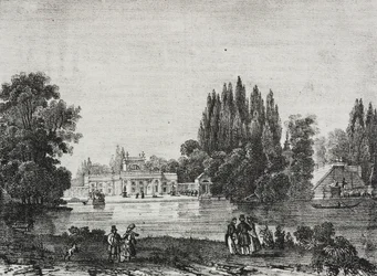 Palácio Lazienki, Varsóvia, Polónia, litografia de Salvatore Puglia de Poliorama Pittoresco, n 48, 9 de Julho