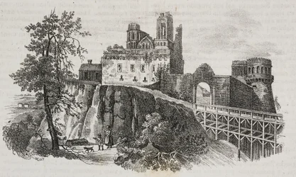 Castelo de Ostroh, Ucrânia, litografia de Salvatore Puglia de Poliorama Pittoresco, n 30, 1 de Março