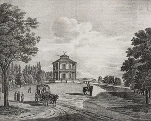 Vienna Prater, Áustria, litografia de Salvatore Puglia de Poliorama Pittoresco, n 34, 29 de Março