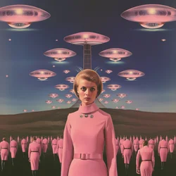 Invasão Alienígena Retrô Rosa