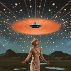 Aterragem surreal de um extraterrestre