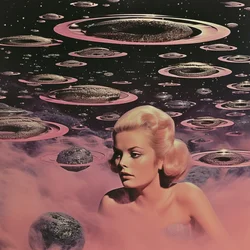 Sonho Espacial Rosa Surreal