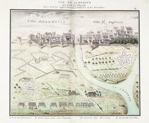 Vista de Limerick, c.1750 (planos de aguarela)