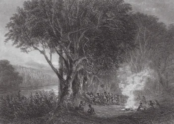Austrália: Carrobboree nas margens do Murray (gravura)