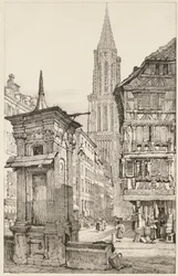 A Rue Mercière e a Frente Oeste da Catedral de Estrasburgo